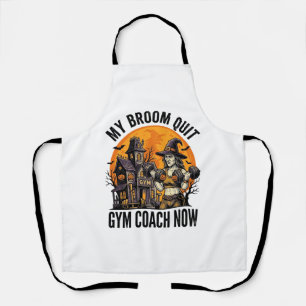 Halloween Fitness Trainer Witch Pumpkin Workout Gr Apron