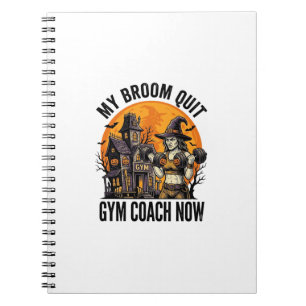 Halloween Fitness Trainer Witch Pumpkin Workout Gr Notebook