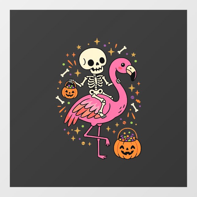 Halloween Flamingo Skeleton Candy Bucket Vector De (Sheet)