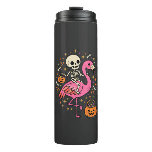 Halloween Flamingo Skeleton Candy Bucket Vector De Thermal Tumbler