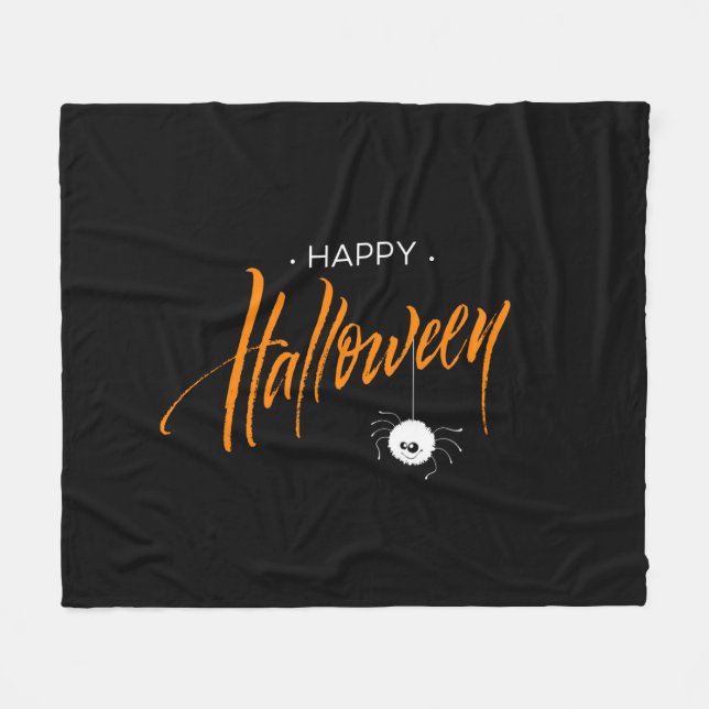 Halloween Fleece Throw Blanket (Front (Horizontal))