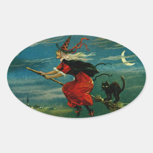 Halloween Flight Oval Sticker