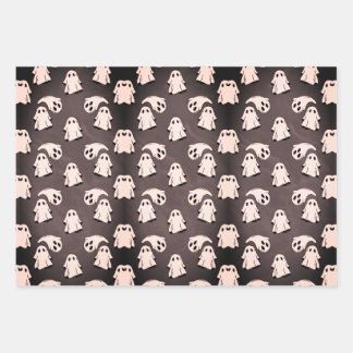 Halloween Floating Ghosts Wrapping Paper Sheet