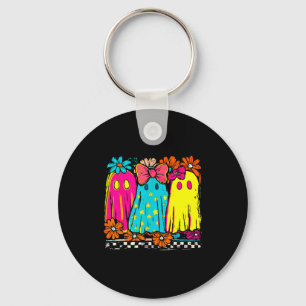 Halloween Floral Boo Ghost Cute Girly Bow Soky Vib Key Ring