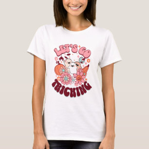 Halloween Floral, Ghost, Pumpkins and flowers T-Shirt