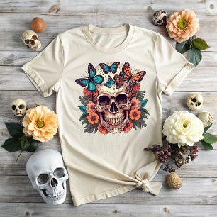 Halloween Floral Skull T-Shirt