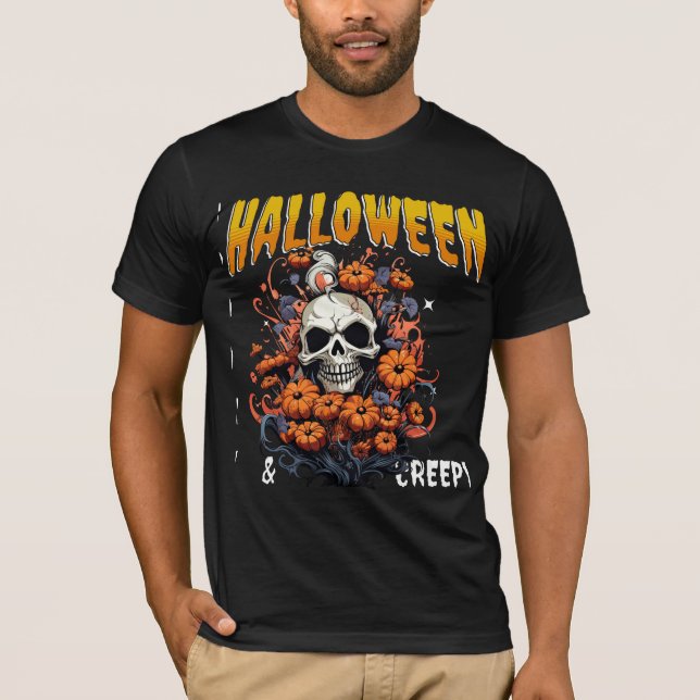 Halloween Floral Spooky Graphic T-shirt (Front)