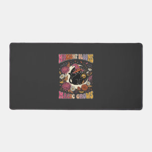 Halloween Floral Witch Cat Magic Desk Mat