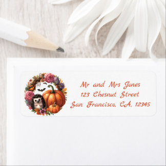 Halloween Floral Wreath - The Hedgehog - Address