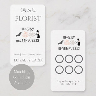 Halloween florist business branding loyalty card