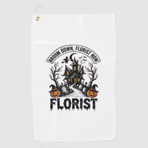 Halloween Florist Witch Vintage Haunted House Shir Golf Towel