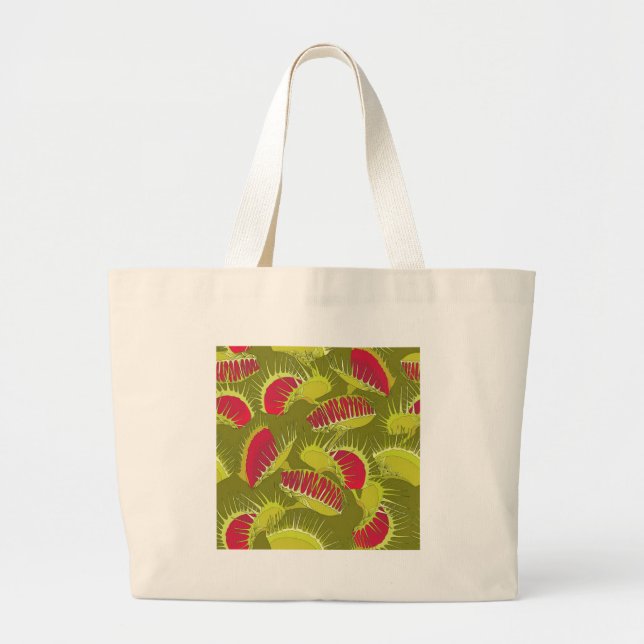halloween fly trap large tote bag (Front)