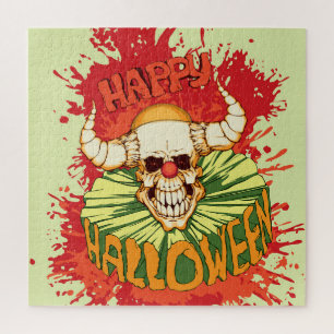 Halloween flyer: diabolical clown theme jigsaw puzzle