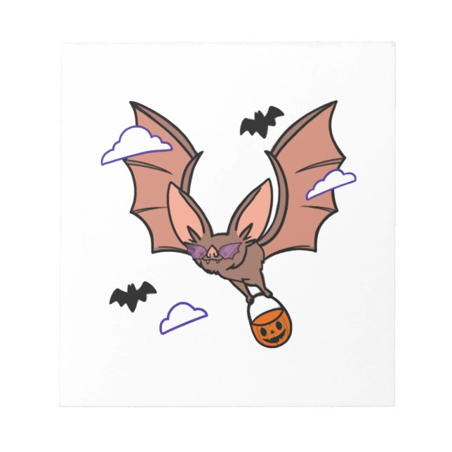 Halloween flying bat cute notepad (Front)