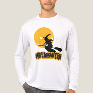 Halloween Flying Witch Full Moon Tri-Blend Shirt