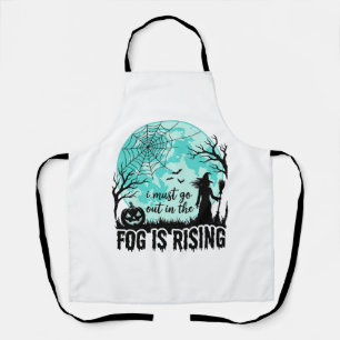 Halloween Fog Is Rising Witch Pumpkin Vintage Shir Apron