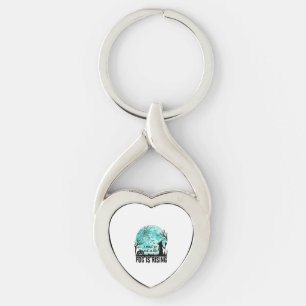 Halloween Fog Is Rising Witch Pumpkin Vintage Shir Key Ring