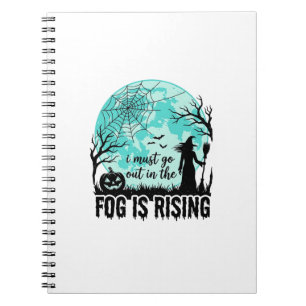 Halloween Fog Is Rising Witch Pumpkin Vintage Shir Notebook