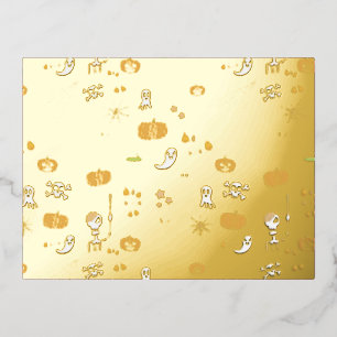 Halloween Foil Invitation Postcard