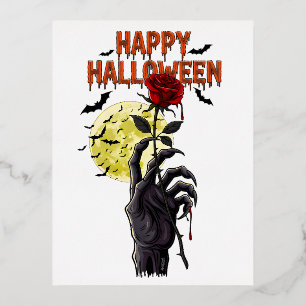 halloween foil invitation postcard