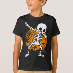 Halloween For Boys Kids Dabbing Skeleton Costume T-Shirt