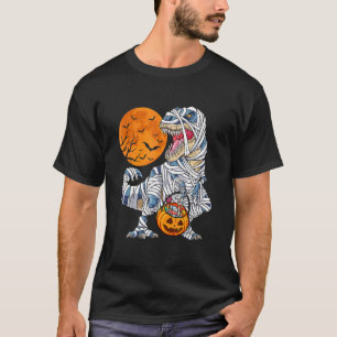 Halloween  For Boys Men Dinosaur Rex Mummy Pumpkin T-Shirt