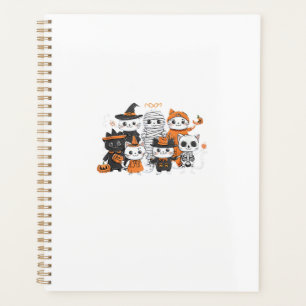 halloween for Cat Cute Kitten Skeleton Ghost Funny Planner