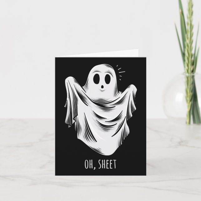 Halloween For Men Funny Oh Sheet Ghost  Card (Front)