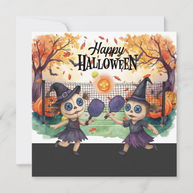 Halloween for Pickleball Player Party  Holiday Card (Front)