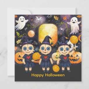 Halloween for Pickleball Player Party  Holiday Card