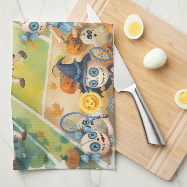 Halloween for Tennis Player  Tea Towel (Quarter Fold)