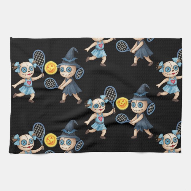 Halloween for Tennis Player  Tea Towel (Horizontal)