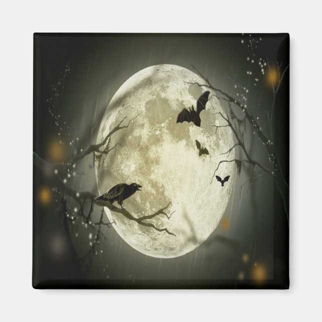 Halloween Forest, Bats, Landscape Magnet (Front)