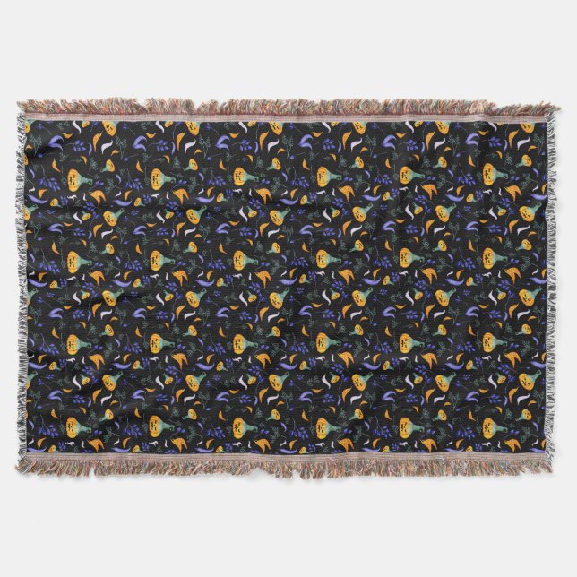 Halloween Forest Throw Blanket (Front)