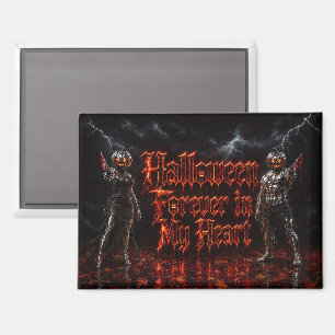 Halloween Forever In My Heart Gothic Pumpkin Jack Magnet
