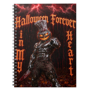 Halloween Forever In My Heart Gothic Pumpkin Jack Notebook