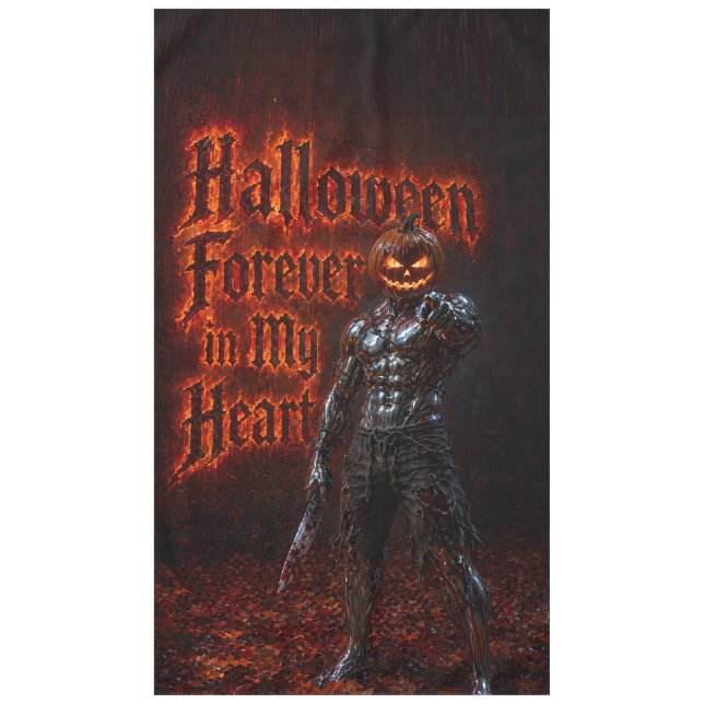 Halloween Forever In My Heart Gothic Pumpkin Jack  Tablecloth (Front)