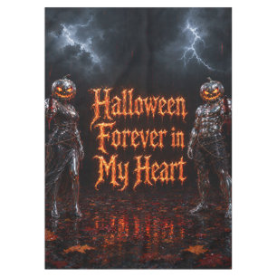 Halloween Forever In My Heart Gothic Pumpkin Jack Tablecloth