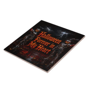 Halloween Forever In My Heart Gothic Pumpkin Jack Tile