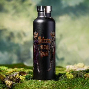 Halloween Forever In My Heart Gothic Pumpkin Jack  Water Bottle