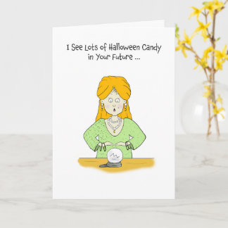 Halloween Fortune Teller with a Crystal Ball Card