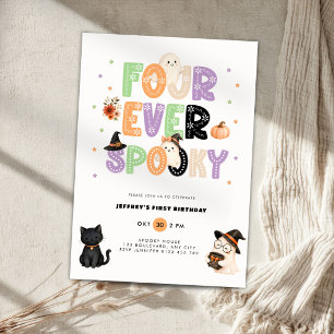 Halloween Four Ever Spooky Birthday Invitation