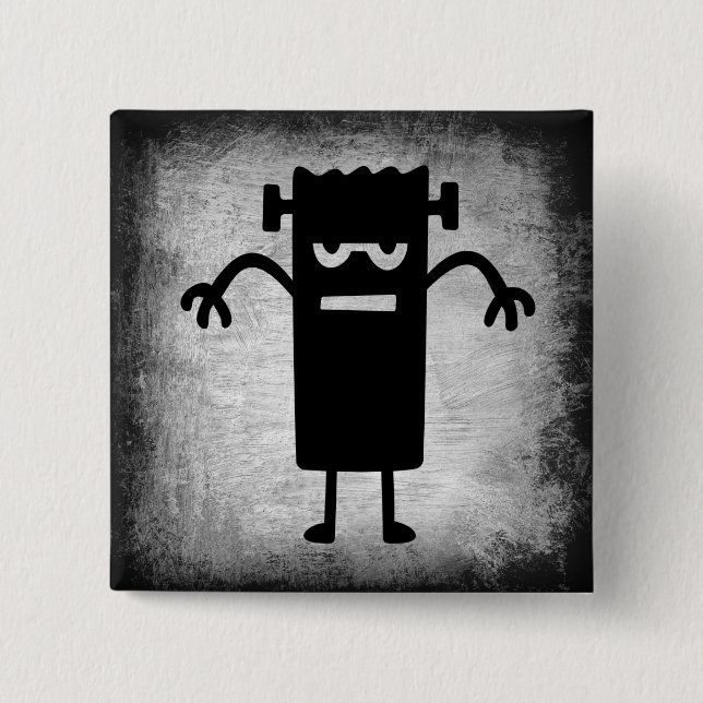 Halloween Frankenstein (a little bit scary) Button (Front)
