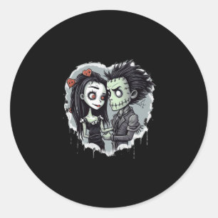 Halloween Frankenstein Lovers Classic Round Sticker