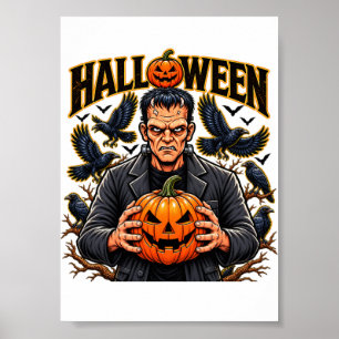 Halloween Frankenstein Monster Poster