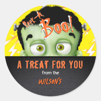Halloween Frankenstein Peek A Boo Candy Bag Tag