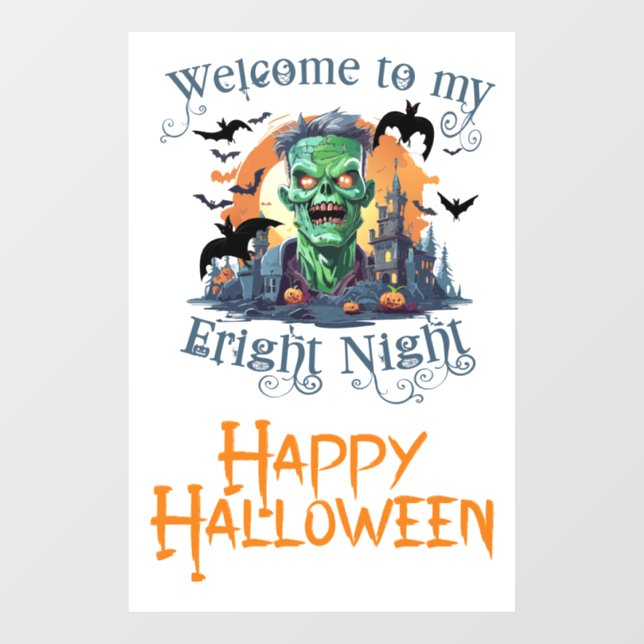 Halloween Frankenstein Welcome To My Fright Night (Sheet)