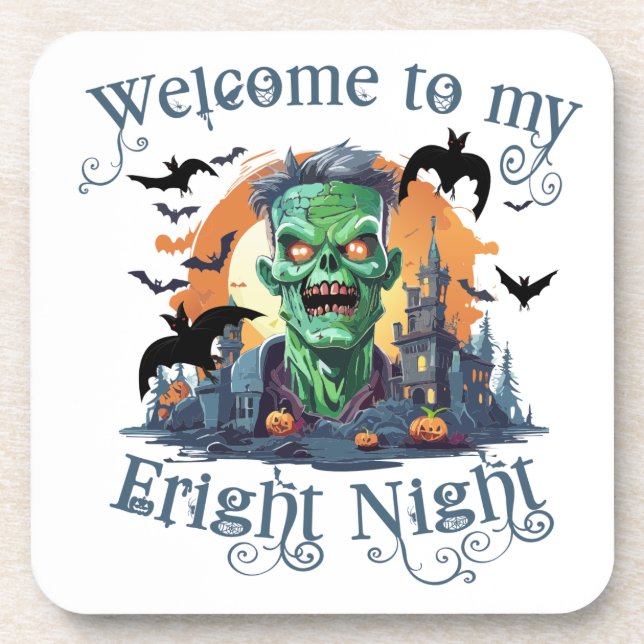 Halloween Frankenstein Welcome To My Fright Night Coaster (Front)