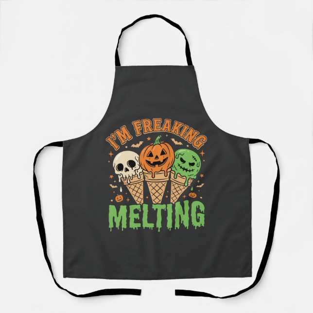 Halloween Freaking Melting Ice Cream Apron (Front)