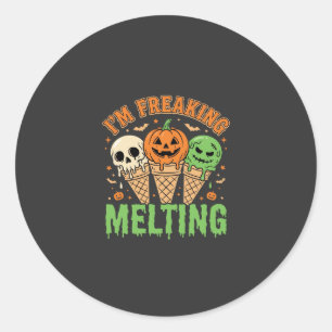 Halloween Freaking Melting Ice Cream Classic Round Sticker